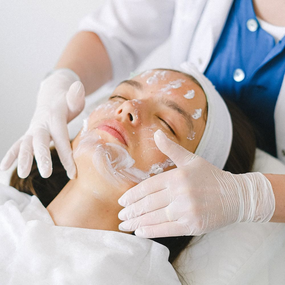 woman having a chemical peel