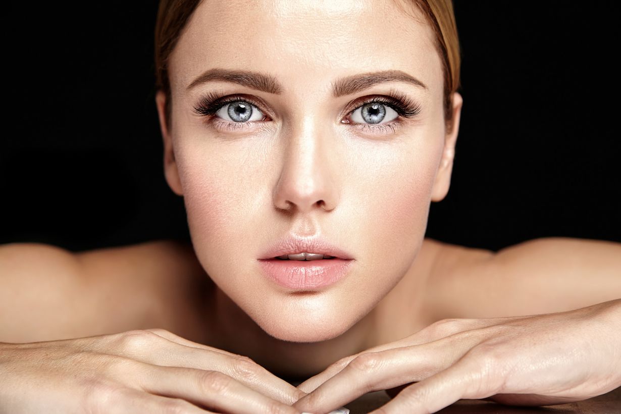 close up of womans face
